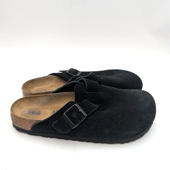 Birkenstock Boston Soft Footbed Suede Black Suede Unisex Clogs US W10/M8 EU41 - Picture 4 of 13